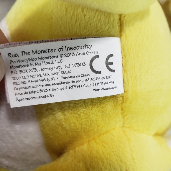 Worry Woo Rue Monster Of Insecurity Anxiety Comfort Plush Stuffed Toy 10" 2013 - Picture 13 of 14